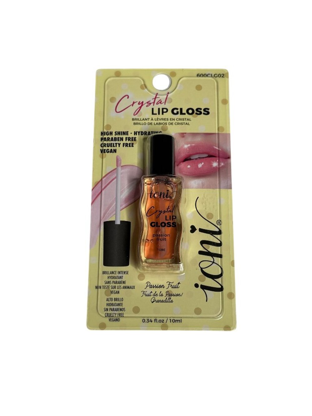 ioni Lip Gloss Passion Fruit High Shine Vegan Makeup Sealed New